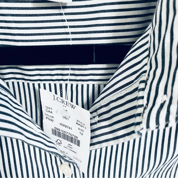 NWT J Crew pinstripe shirtdress - Picture 9 of 13